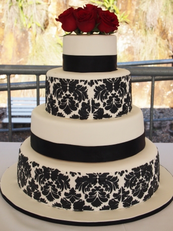 Damask Wedding Cake 1